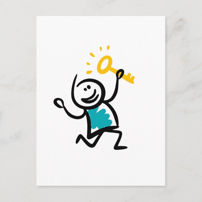 Golden key holiday postcard (Front)