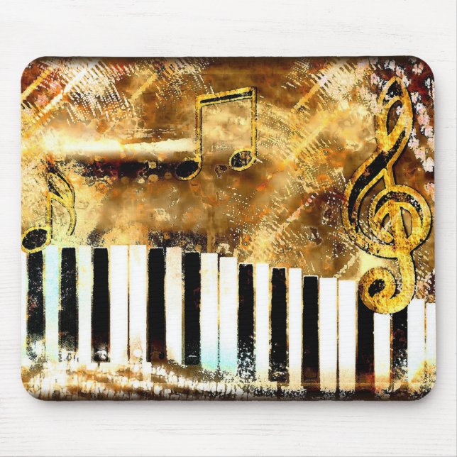 Golden Keyboard, musical theme, Mouse Pad (Front)