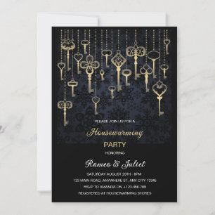 Golden Keys Homewarming Party Invitation