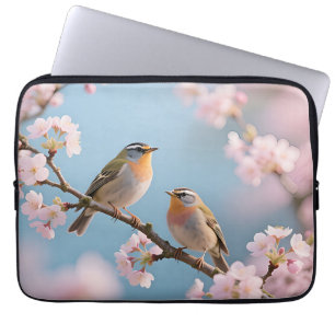 Golden Kinglet Cherry Blossom Spring Laptop Sleeve