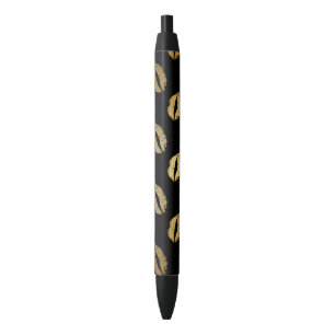 Golden kisses black ink pen