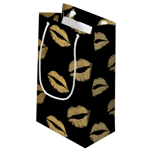 Golden kisses small gift bag (Back Angled)
