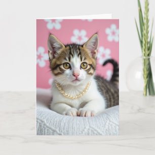 Golden Kitten Mothers Day Card
