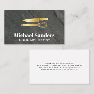 Golden Knife and Whisk Business Card