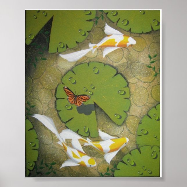 golden koi painting poster (Front)