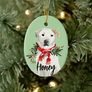 Golden Lab Christmas Ceramic Ornament