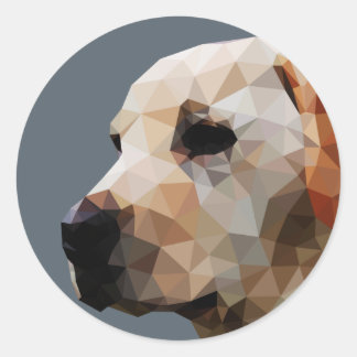 Golden Lab Low Poly Art Classic Round Sticker