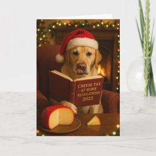 Golden Labrador  'Cheese Tax' Christmas card