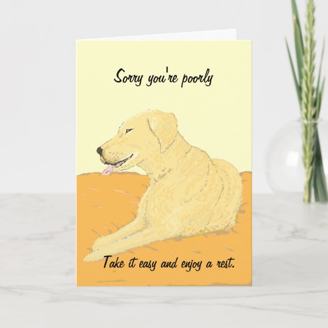 Golden Labrador Get Well Card (Front)