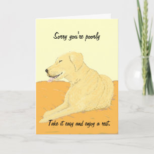 Golden Labrador Get Well Card