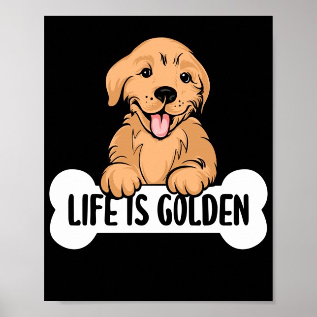 Golden Labrador Life Is Golden  Mum Dad Poster (Front)