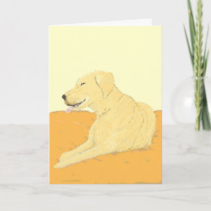 Golden Labrador on a Cushion Card