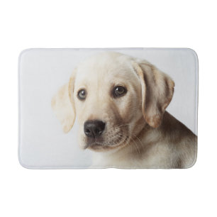 Golden Labrador Puppy Closeup Bath Mat