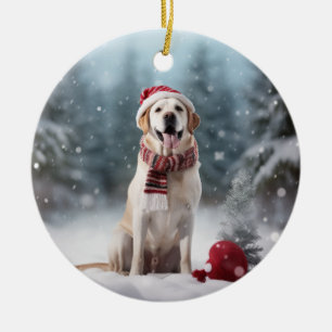 Golden Labrador Retriever Dog Christmas Keepsake Ceramic Tree Decoration