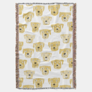 Golden Labrador Retriever Dog Throw Blanket