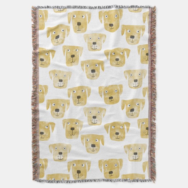 Golden Labrador Retriever Dog Throw Blanket (Front Vertical)
