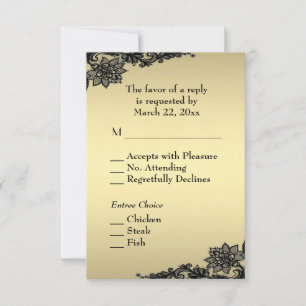 Golden Lace Elegant RSVP w Menu
