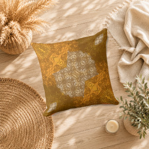 Golden Lace Mosaic Cushion