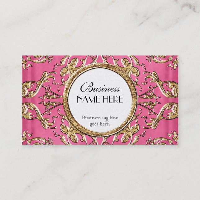 Golden Lace Satin Look Formal Elegant Businesses Business Card (Front)