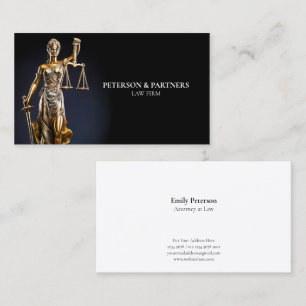 Golden Lady Justice on Dark Background Business Card