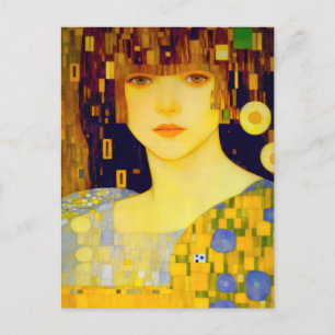 Golden Lady of ART NOUVEAU Postcard