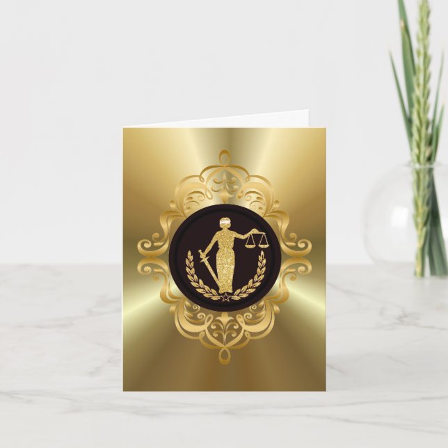 Golden Lady of Justice Blank Customise Card (Front)