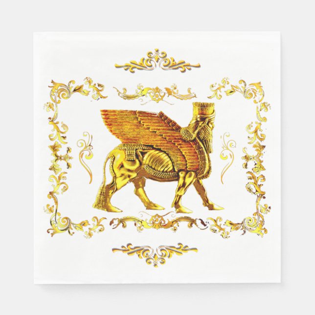 Golden Lamassu Napkin (Front)