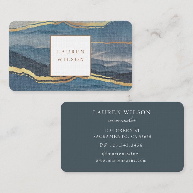 golden landscape square business card (Front/Back)