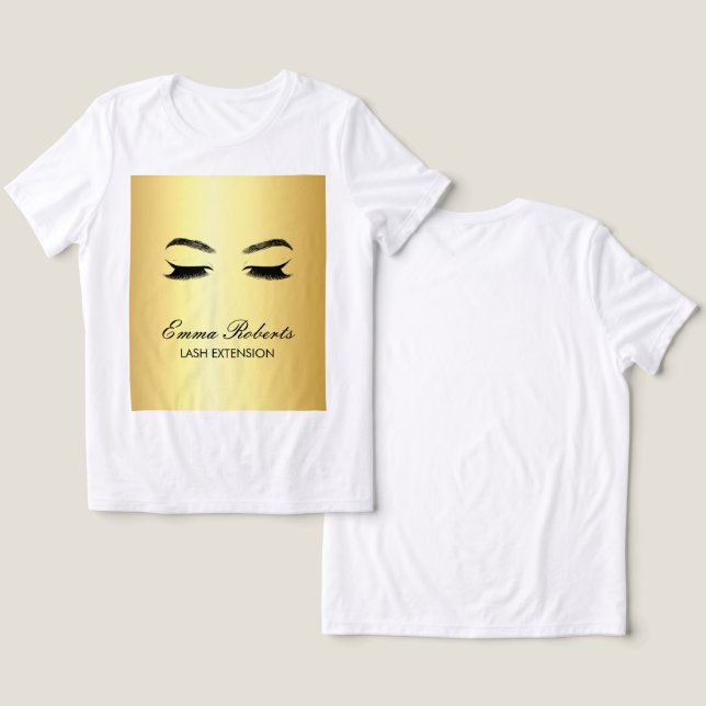 Golden Lashes & Brow Beauty Salon Tri-Blend Shirt (Design Front & Back)