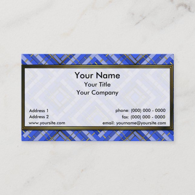 Golden Lattice 3-4-3 Sm Any Colour Business Card (Front)