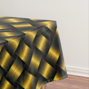 Golden Lattice Black and Gold Tablecloth