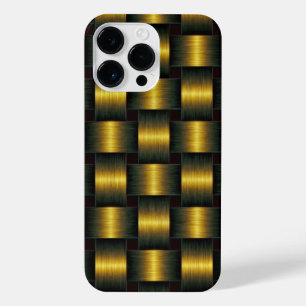 Golden Lattice Black Gold iPhone 14 Pro Max Case