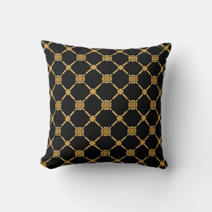 Golden Lattice Elegance Cushion