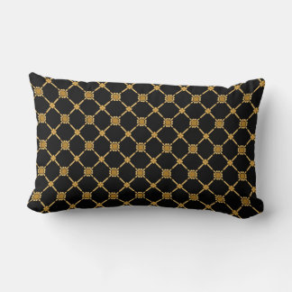 Golden Lattice Elegance Lumbar Cushion