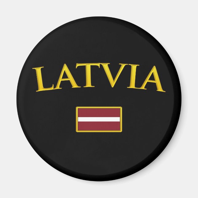 Golden Latvia Magnet (Front)