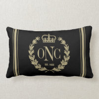 Golden Laurel Wreath Monogrammed Logo Pillow