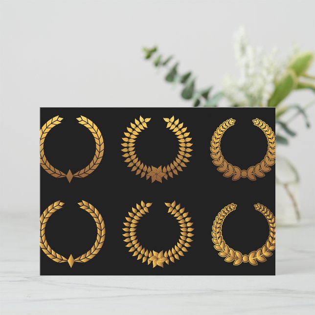 Golden Laurel Wreaths Invitations (Creator Uploaded)