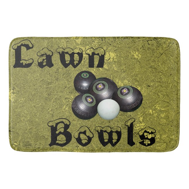 Golden Lawn Bowls Design, Memory Foam Bathmat (Front)