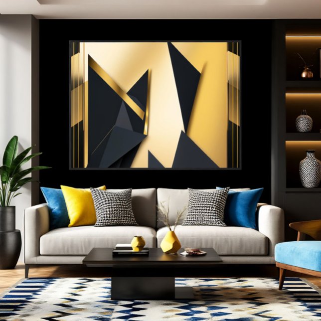 Golden Layered Geometry Canvas Print (Creator Uploaded)