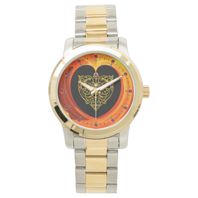 GOLDEN LEAF,  black orange yellow Watch (Front)