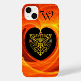 GOLDEN LEAF CELTIC KNOT HEART Black Orange Yellow Case-Mate iPhone 14 Plus Case