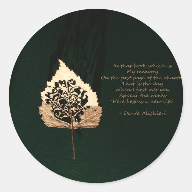 Golden Leaf Classic Round Sticker (Front)