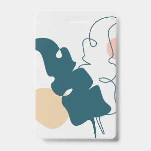 Golden leaf design ID badge