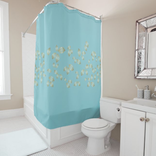 Golden Leaf Shower Curtain (In Situ)