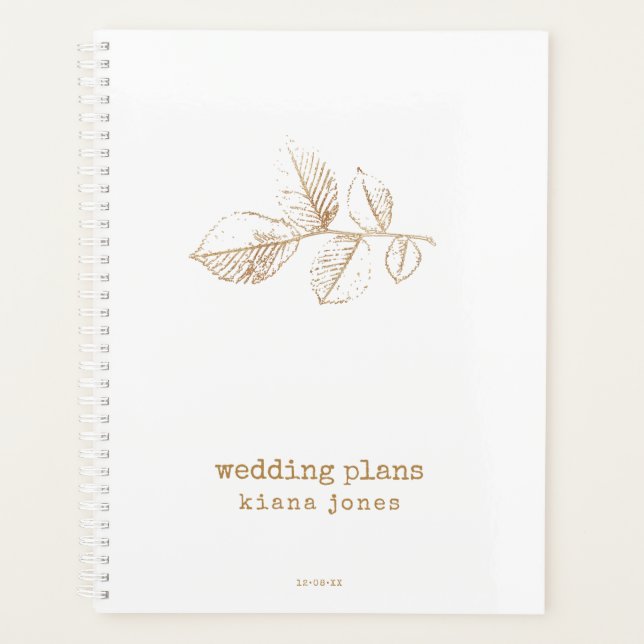 Golden Leaf Wedding Plans ID655 Planner (Front)