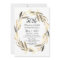 Golden Leaf Wreath 50th Wedding Anniversary Invite