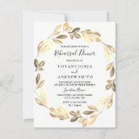 Golden Leaf Wreath Elegant Rehearsal Dinner