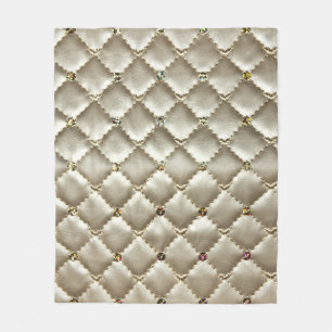 Golden Leather: Luxurious Background Texture Fleece Blanket