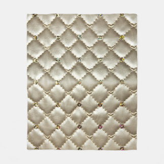 Golden Leather: Luxurious Background Texture Fleece Blanket