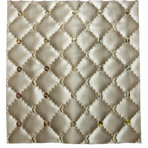 Golden Leather: Luxurious Background Texture Shower Curtain